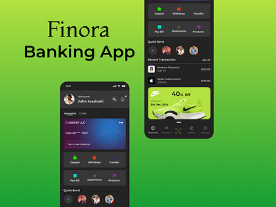 Banking App UI banking app banking app ui creative design figma modern design typography ui ux