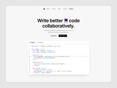 Ricode - Hero Page code design figma ui web website