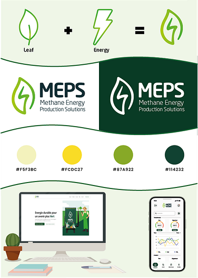 logo moodboard MEPS app branding design green identity illustration logo moodboard website