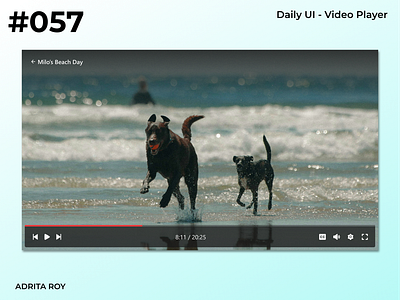 Daily UI 057 - Video Player accessibility dailychallenge dailyui dailyui 57 design design challenge designer desktop figma figma design player portfolio product design ui ui component ux video video player