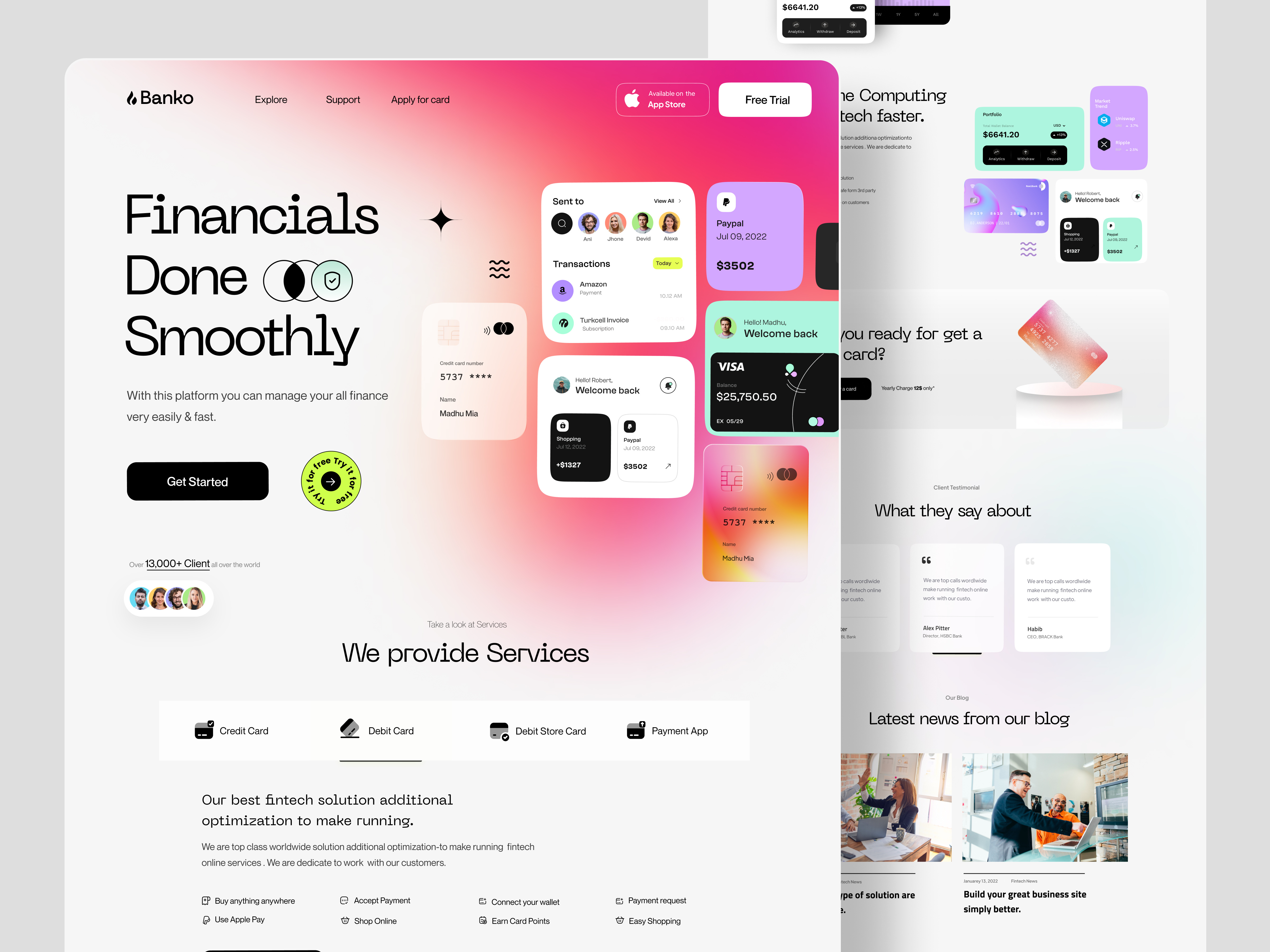 Example of Fintech Saas Website UI Design