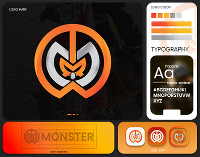 Monster eSports - Logo, Brand Guideline & identity 2d logo 3d attractive logo brand guideline brand identity branding design esports logo eye catching logo gaming logo graphic design illustration logo logo design minimal logo symbol logo unique logo vector art