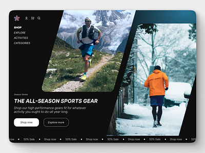 Sports gear web-store concept ae animation branding clean dark design gear jitter landing page motion shop sports store ui ux web