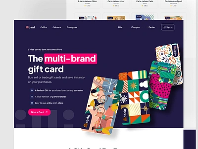 Landing Page Website Giftcard card creative design gift home landing page playful website