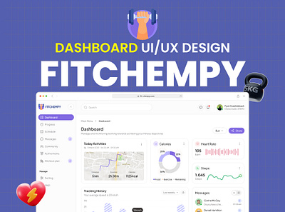 🏋️ FitChempy - Workout & Fitness Tracker Dashboard Design 🏃‍♀️ animation app app design branding dashboard design graphic design illustration logo mobile app design startup typography ui ui design user experience user interface ux ux design vector workout dashboard