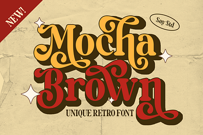 Mocha Brown - Unique Retro Font 60s 60s font 70s 70s font 80s 80s font aesthetic font bold font branding font modern modern font retro retro font serif font typeface unique unique font vintage vintage font