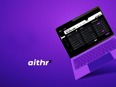 Auto Finance Dashboard Design - AITHRx ai finance ai tools aithr aqomi auto finance automotive car dealership car loans dashboard finance manager finance software financial services interface design investing minimal mock up purple saas ui design ux design