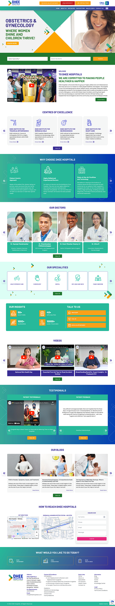 DHEE Hospitals custom php template freelancer freelancing php custom template web development website wordpress custom theme