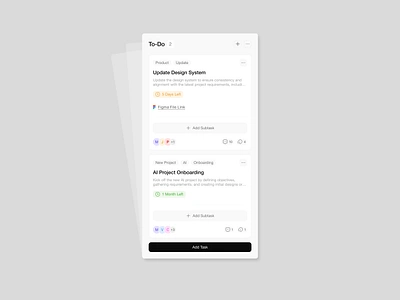 To-Do Cards animation button card cards cta design management product team ui user ux uxui