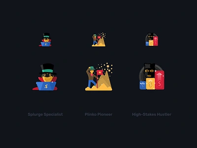 Colored icons for a game project #7 bandit bet casino figma game hustler iconography icons pioneer splurge sport stakes vector winner