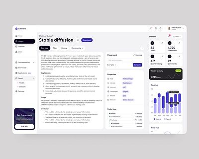 Hub for AI and Machine Learning Models ai clean design ui web