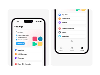 Colorful Settings w/ Upsell 🌈 app design product design ui