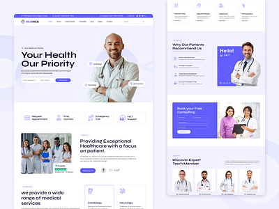 Empowering Healthcare: Modern Medical Website Design appointment booking doctor profile ui healthcare design landing page medical website modern uiux responsive design ui uiux web app design