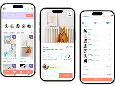 Case study: Kids' Clothing Resale app branding case study clothes design e commerce kids logo mobile sell ui ux