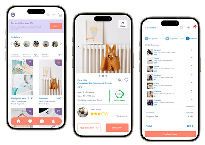 Case study: Kids' Clothing Resale app branding case study clothes design e commerce kids logo mobile sell ui ux