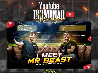 YouTube Thumbnail Design For Cristiano Ronaldo And Mr. Beast 3d branding cr7 cristioanorolando graphic design logo motion graphics mr. beast mrbeast mrbeastandcristianoronaldo mrbeastwithcristianoronald thumbnaildesigner thumbnaillikeronaldo thumnaildesign ui youtubethumbnaildesign