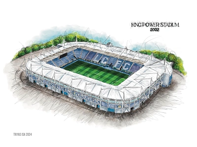 King Power Stadium abstract ball building design football illustration poster rough sketch scribble scribbleart sketch sketching sport sports stadium watercolor