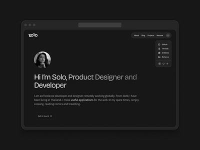 Minimalist designer portfolio design dark mode designer portfolio landing page minimal website minimalist design personal website portfolio portfolio website design ui web design