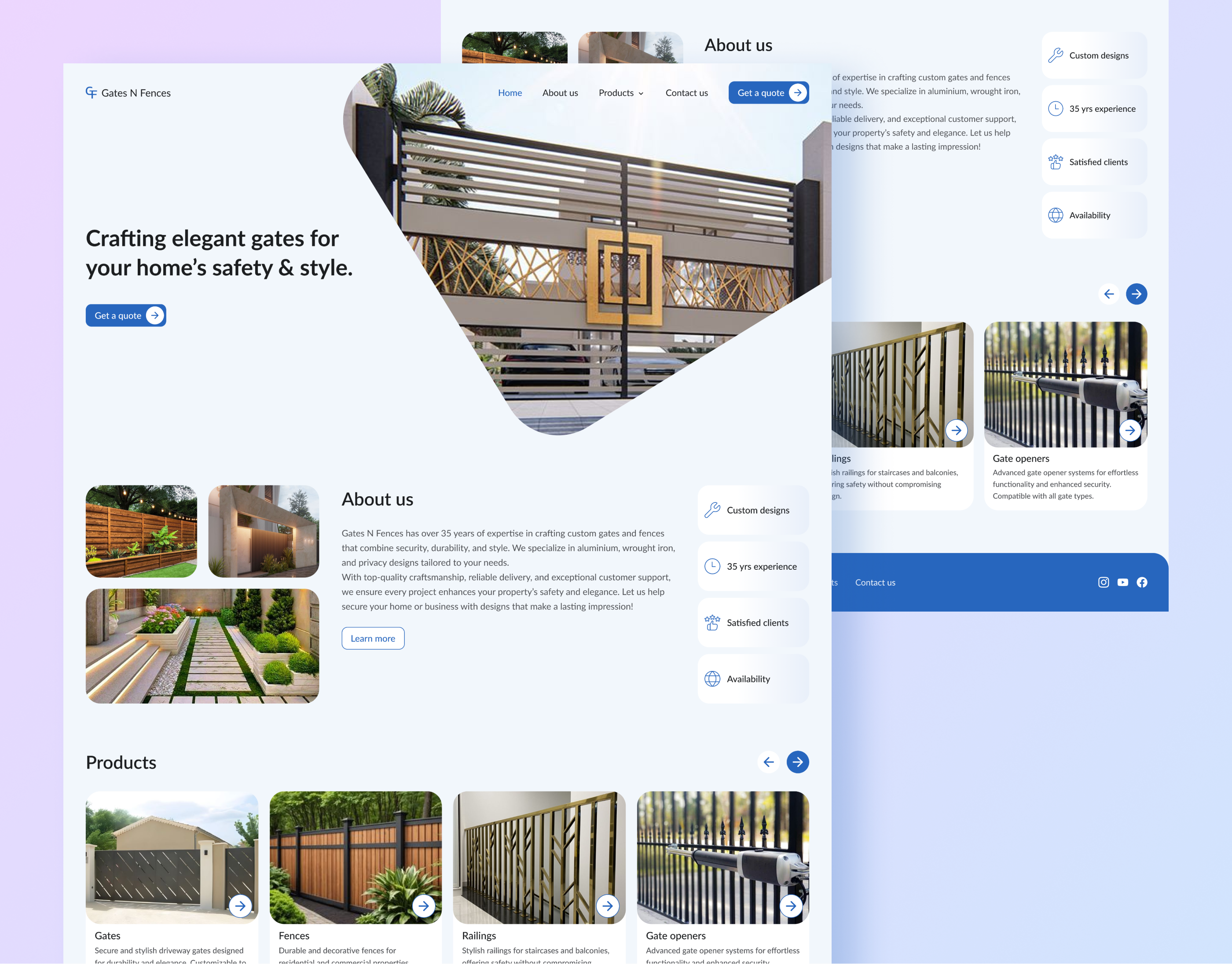 Gates N Fences Redesign behance clean ui design dribbble fences gates gates n fences minimal mobile redesign ui ui design uiux user experience user interface ux web design website work