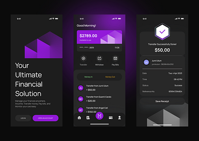 Banking App UX Design android app design app design banking app design business app design creative app design creative ui design dark app design easy banking figma design finance department financial app design illustration ios app landing page design mobile app design modern app design ui uidesign user interface design ux design