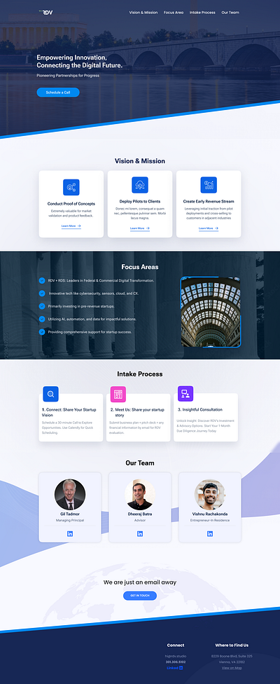 Radiant Digital Venture's ui web design