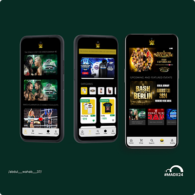 Daily UI Design Wwe App Re-design appdesign branding design mobileappdesign mobiledesign ui uidesign uxdesign