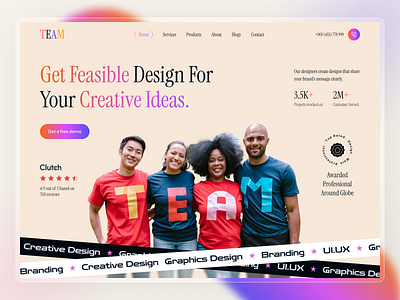 Team Design Agency Landing Page agency branding business cleandesign creativeagency designagency designinspiration digitalproduct figmadesign landingpage marketingagency minimalistdesign populardesign team trending uiuxdesign web webdesign websitedesign webui