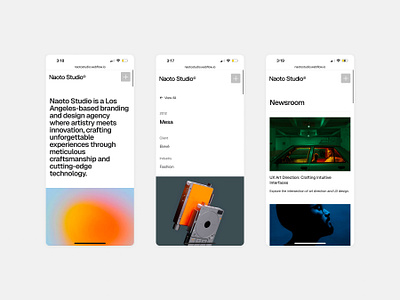 Naoto Mobile Screenshots branding design editorial graphic design minimal ui ux webdesign website