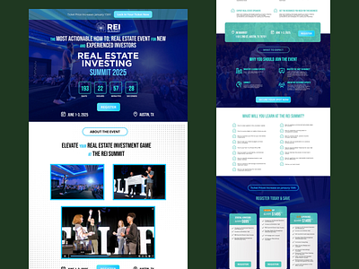 Redesign- Event website for active real estate investors app branding dashboard design design graphic design illustration landing page design logo mobile app design ui vector website design website redesign