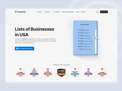 Landing Page Exploration For ProspectUp branding data design flat hero section minimal ui website