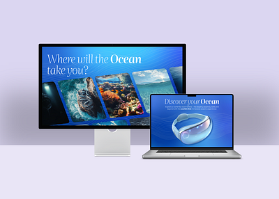 Discover the Ocean in VR Desktop Mockup art branding design desktop design figma graphic design illustration logo mockup oceanvr ui ui design vector