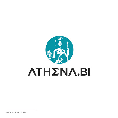 wisdom, powerful, availability athena branding combination logos logo logo design