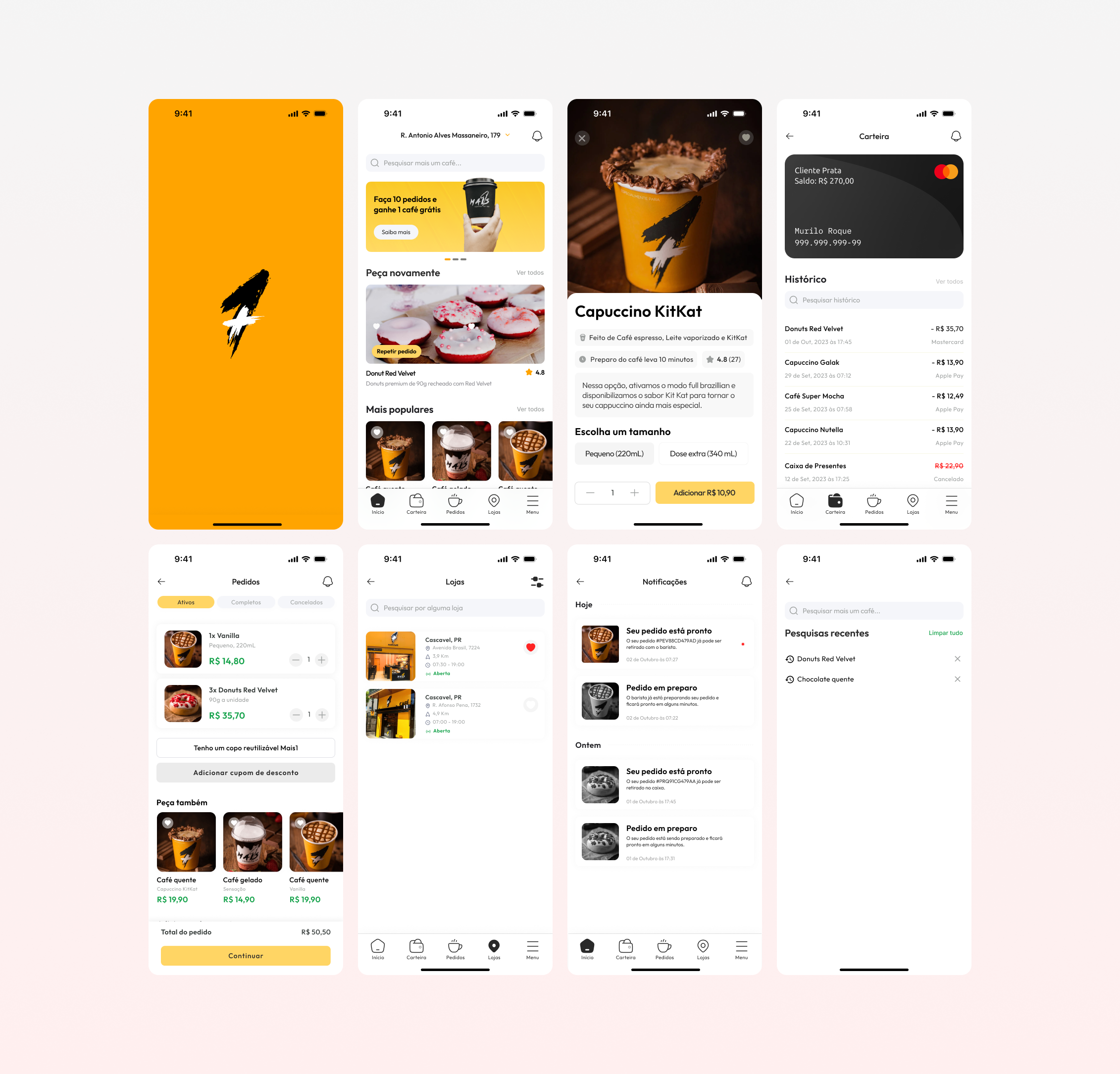 Mais1Café café clean design coffe coffe app delivery app design figma food food app food delivery minialist minimal ui mobile product design ui ui app ui design uiux design ux design visual design