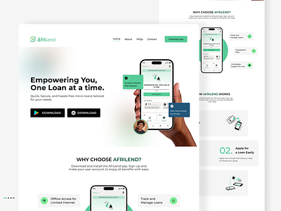 AlfriLend Landing Page finance fintech landing page loan app web design