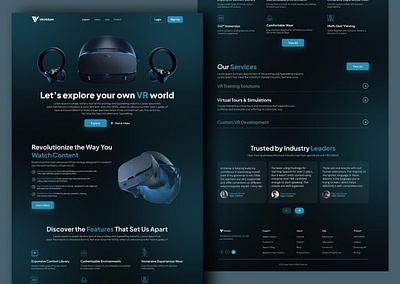 Virtual Reality Landing Page branding creative interface design dribbbleshots. dribble portfolio vector