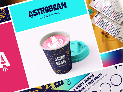 AstroBean - Café & Roastery identity branding café coffee logo menu design packaging visual identity