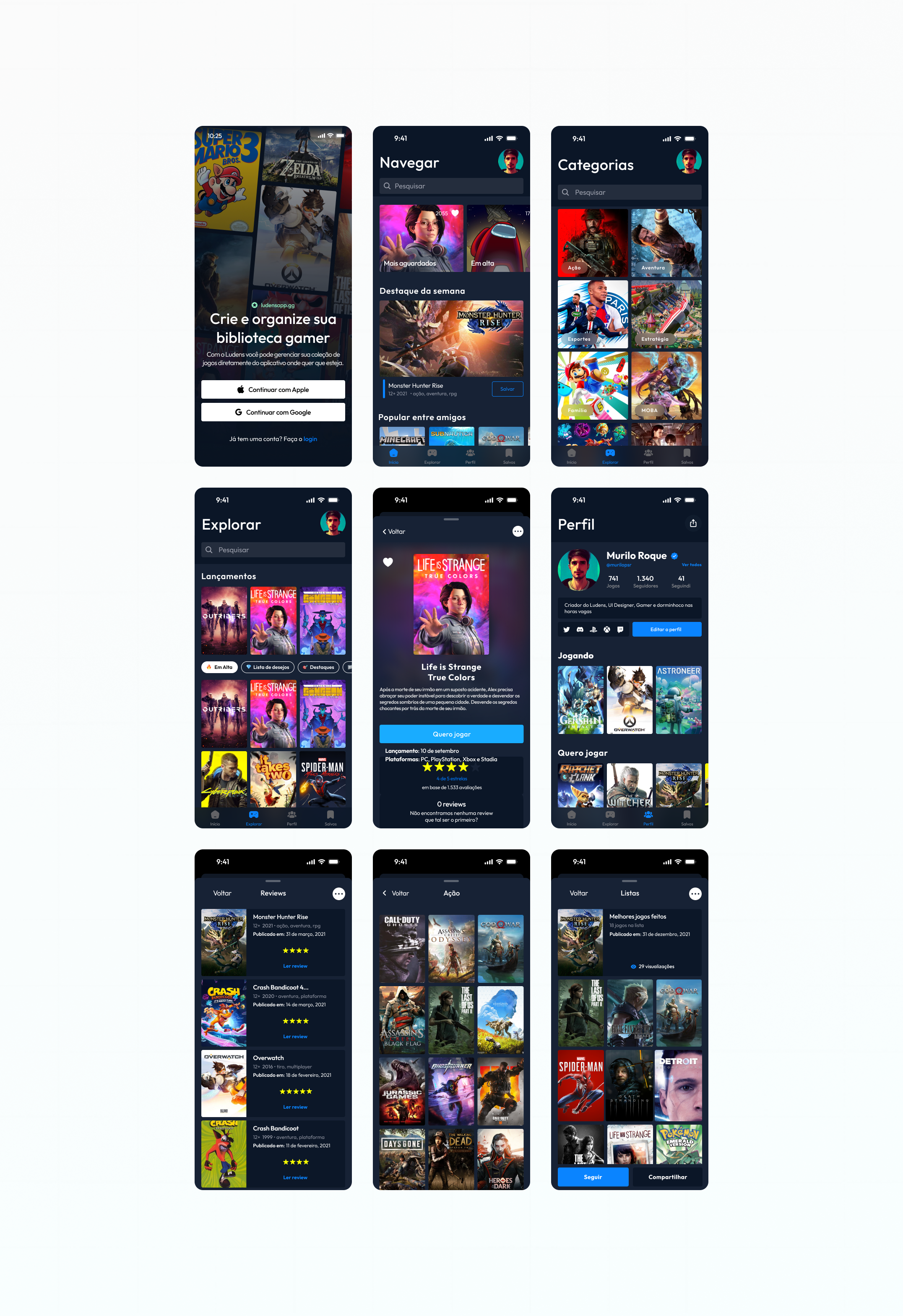 Gamer App app games brazil design figma game app game ui gamer gamer app games gaming app ios app mobile mobile app mobile design product design ui ui design ux design videogames visual design