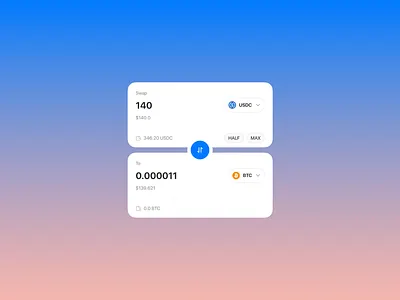 Coin Swap Page crypto design ui ux web3