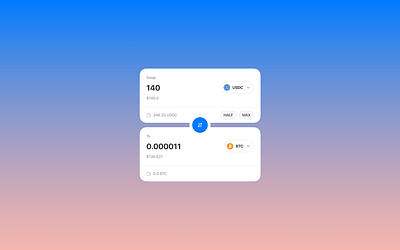 Coin Swap Page crypto design ui ux web3