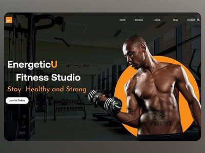 Fitness Studio Landing Page aerobic coach energetic fitness gym health healthy landing landing page landing page design personal trainer sport training ui ux web web design website weightloss workout yoga