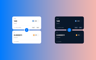 Coin Swap - Light & Dark app design ui ux web3