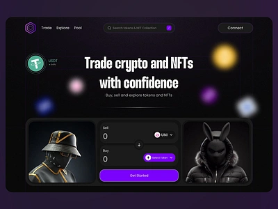 Trade Crypto Website bank banking cryptocurrency defi exchange finance financial fintech forex invest money nft trade trading ui ux wallet web web design website