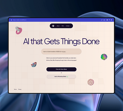 Odion AI Hero Concept ui ui design ux web design