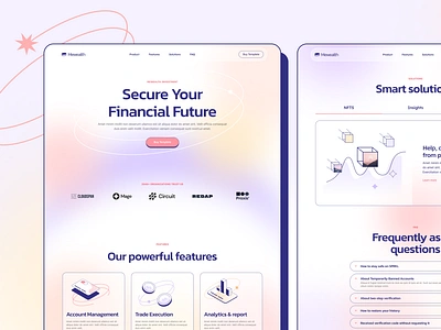 Investment Wesbite Template blog finansing fintech website gradients investment investment portfolio website investment website investment website template landing page light theme money pastel colors pink saas technology ux wealth management website web design webflow webflow template