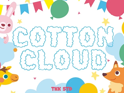 Cotton Cloud – Kids Cute Font branding cartoon children comic cute design display font font funny gaming kids playful poster typeface youtube