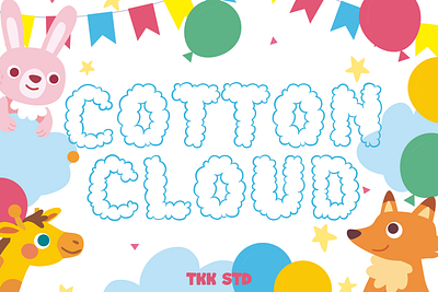 Cotton Cloud – Kids Cute Font branding cartoon children comic cute design display font font funny gaming kids playful poster typeface youtube