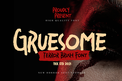 Gruesome – Horror Scary Font branding brush display font font gaming halloween horror movie poster scary spooky thumbnail youtube