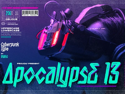 Apocalypse 13 - Cyberpunk Font apocalyps brush cyberpunk cyberpunk font distress dystopia dystopia font font fonts futuristic font game game font guturistic hand brush font hand drawn brush movie movie font movie title rough brush title font