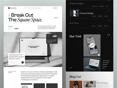 Elera - Studio Agency Website agency design landing page minimal startup studio ui ui design uiux web design website