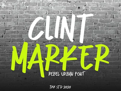 Clint Marker – Brush Graffiti Font branding design display font font gaming graffiti movie poster rebel thumbnail urban youtube